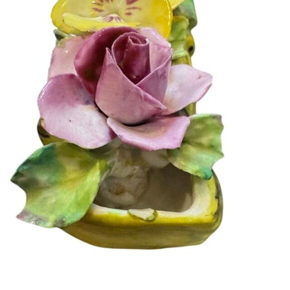 Thorley Bone China Floral Log Vase Figurine Made In England Vintage Collectible - Picture 3 of 8